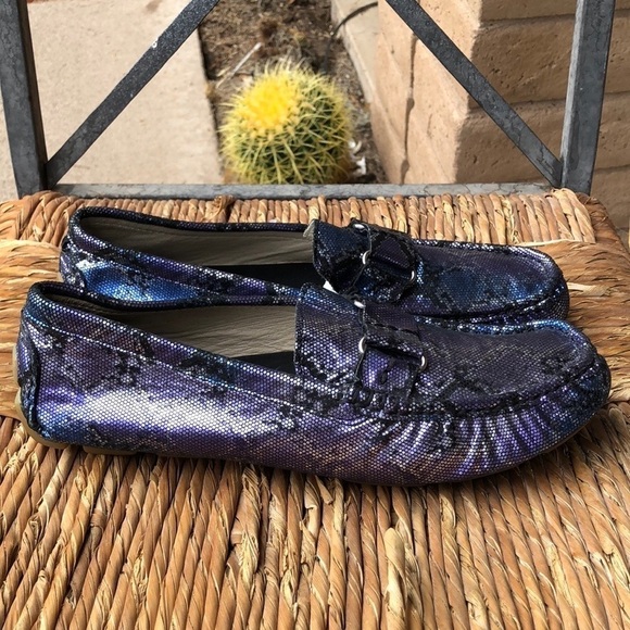 J. Renee Leather Faux Snakeskin Driving Shoe - Picture 3 of 11